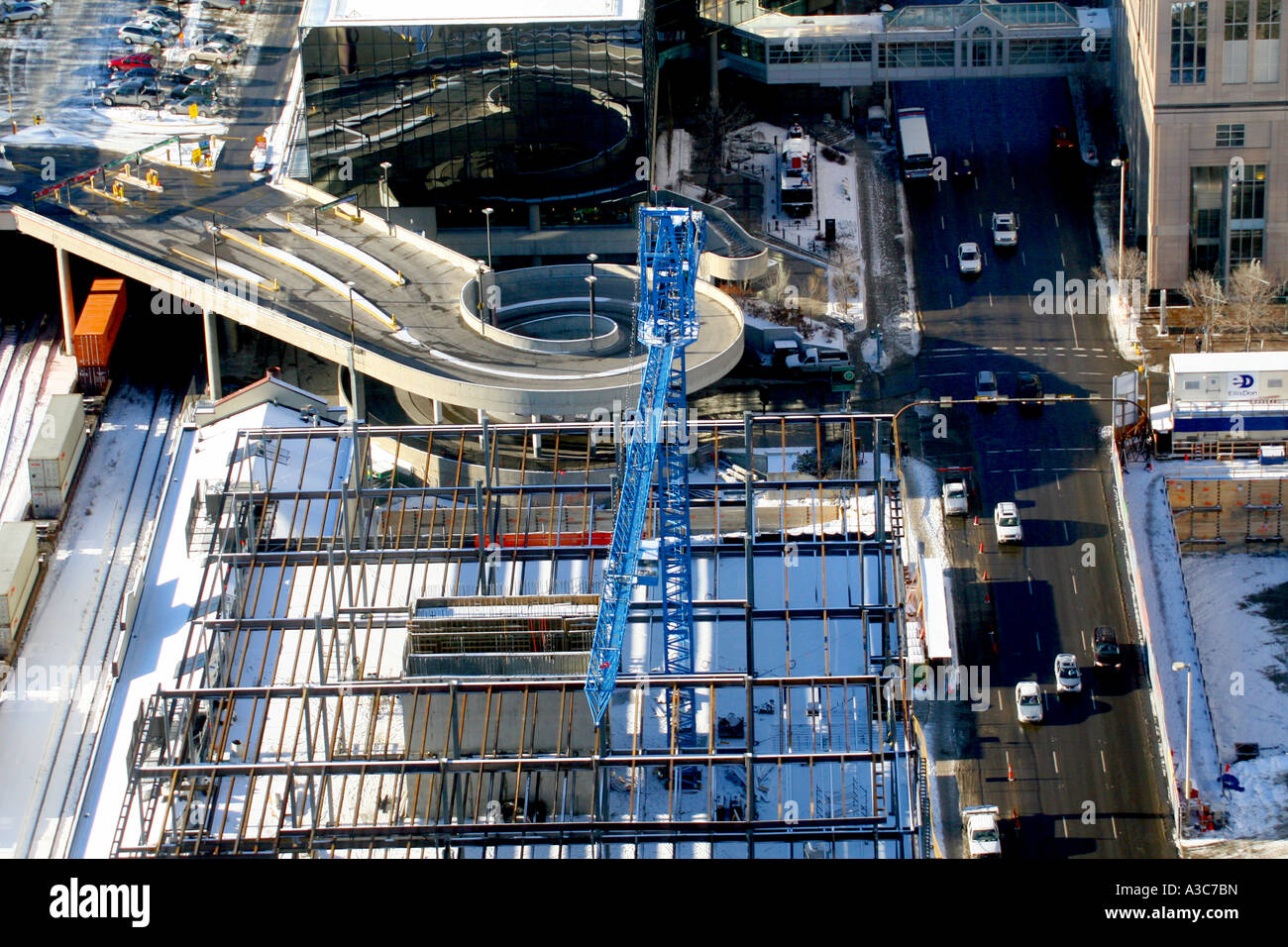 keit von Calgary Consrtuction Anblick Blick von oben Stockfoto