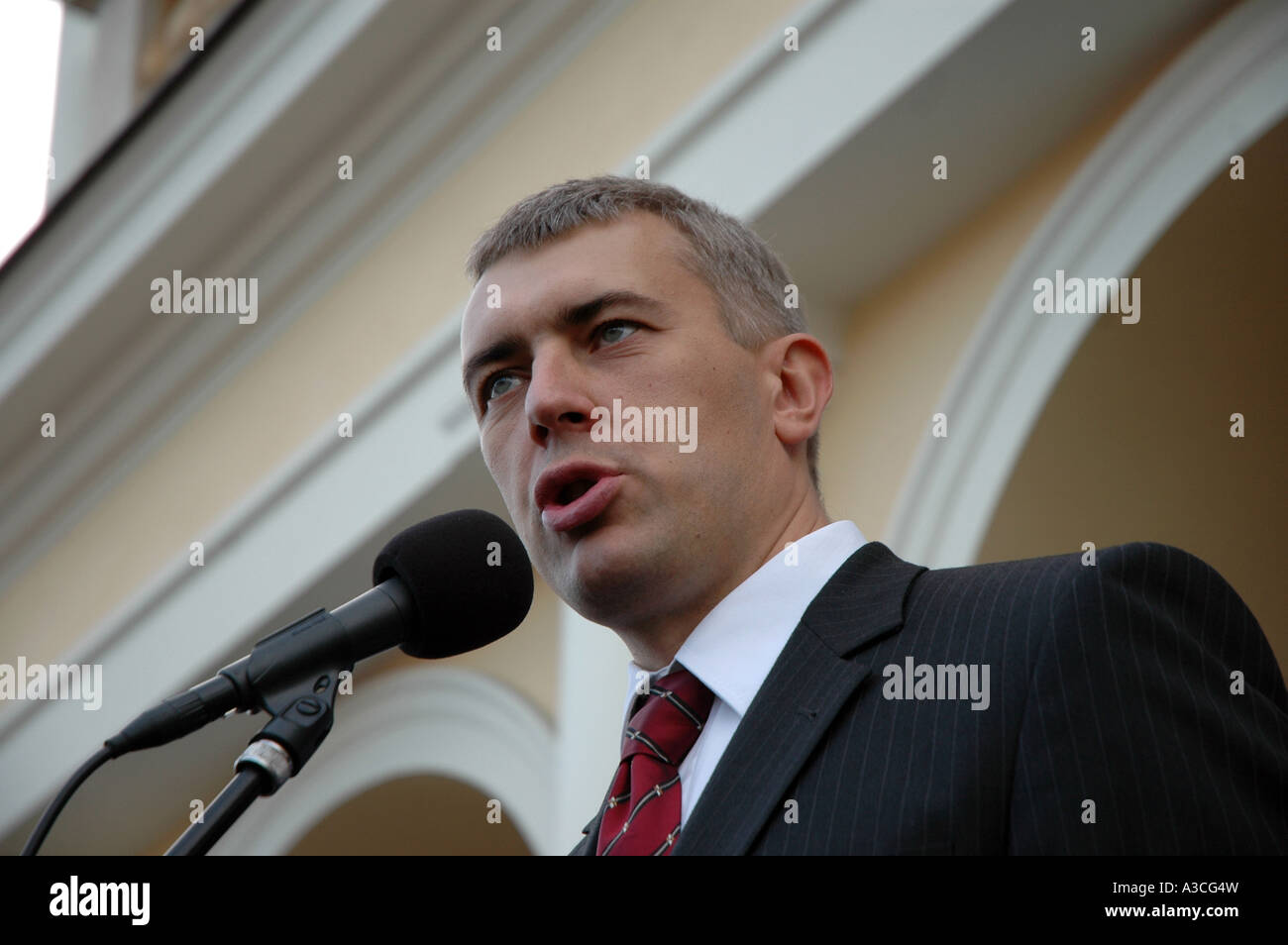 Roman Giertych, Parteichef der Liga polnischer Familien (LPR), während LPR Sympathisanten Veranstaltung im Jahr 2006 Stockfoto