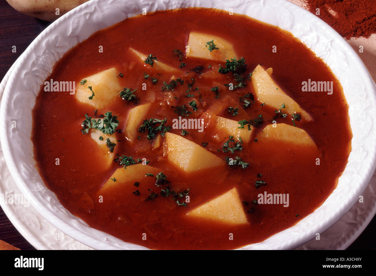 Paprika Kartoffel, ungarische Gericht Stockfoto