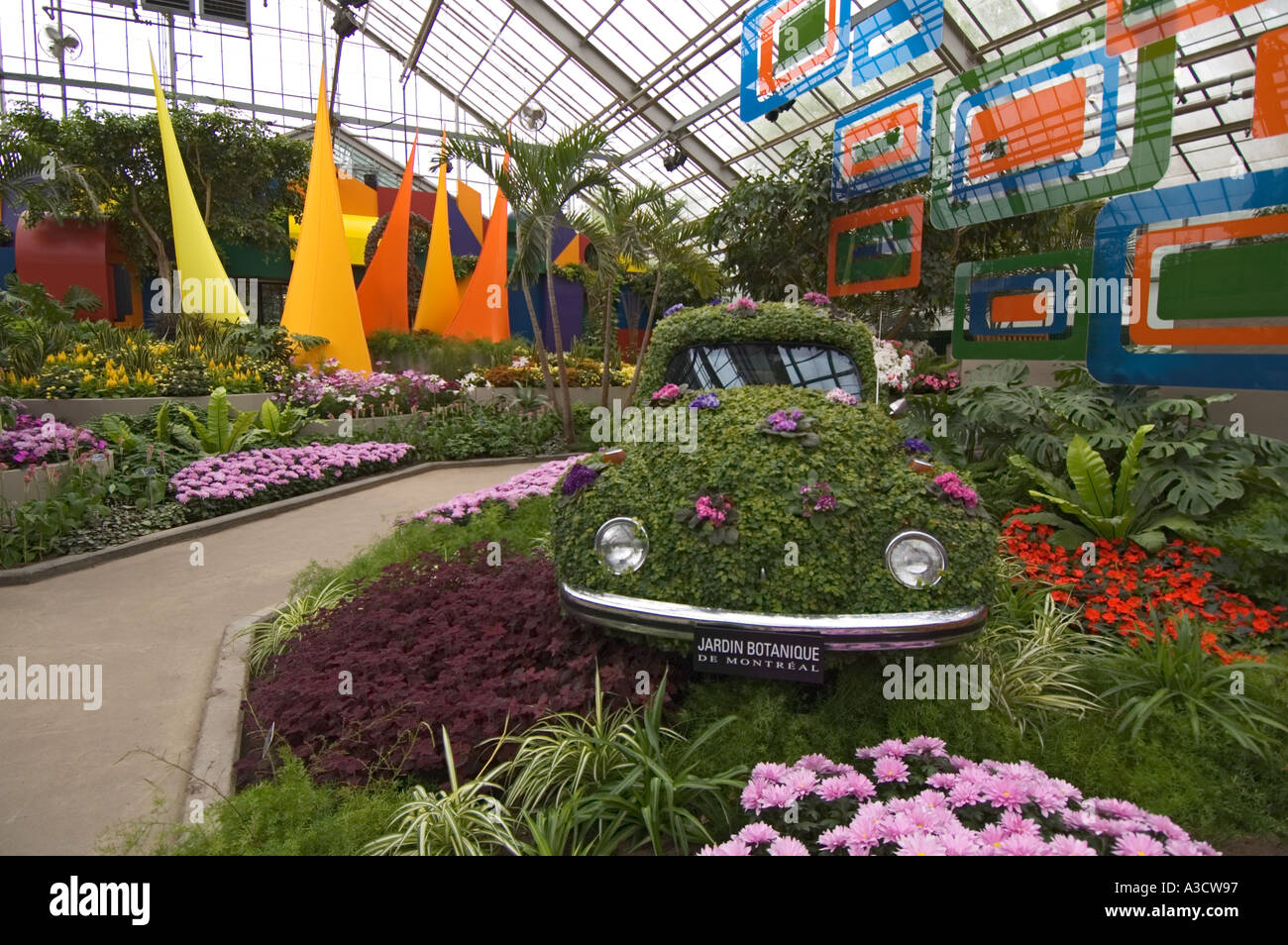 Kanada Quebec Montreal Botanischer Garten Ausstellung Gewächshäusern macht Blumengarten Stockfoto