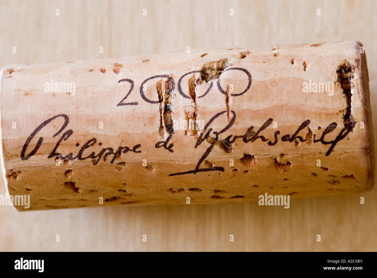 Baron Philippe de Rothschild Wein Korken Stockfoto