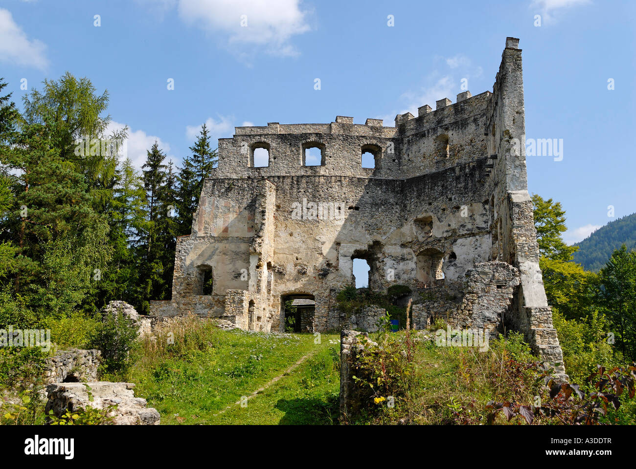 Ruinen des Schlosses Althohenwang Langenwang im Tal Mürz Steiermark Österreich Stockfoto