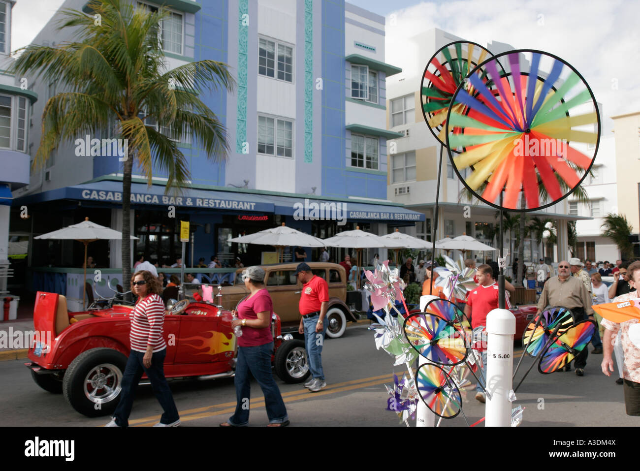 Miami Beach, Florida, South Beach, Ocean Drive, Art déco-Wochenende, Veranstaltung, Festival, Festivals, Architekturfeier, Messe, historische Architektur, Design, Festi Stockfoto