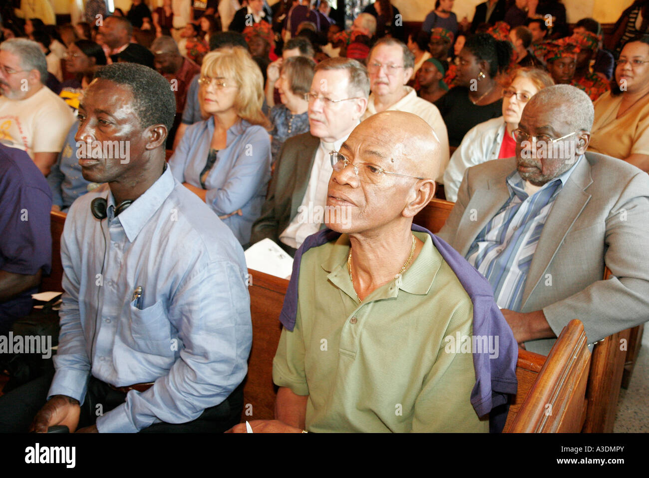 Miami Beach, Florida, Francis de Sales Church, Martin Luther King Day, Junior, Jr., L., MLK, M. B.B.K., Interfaith Gebetsvigil und März, Schwarze Afrikanische Afr Stockfoto