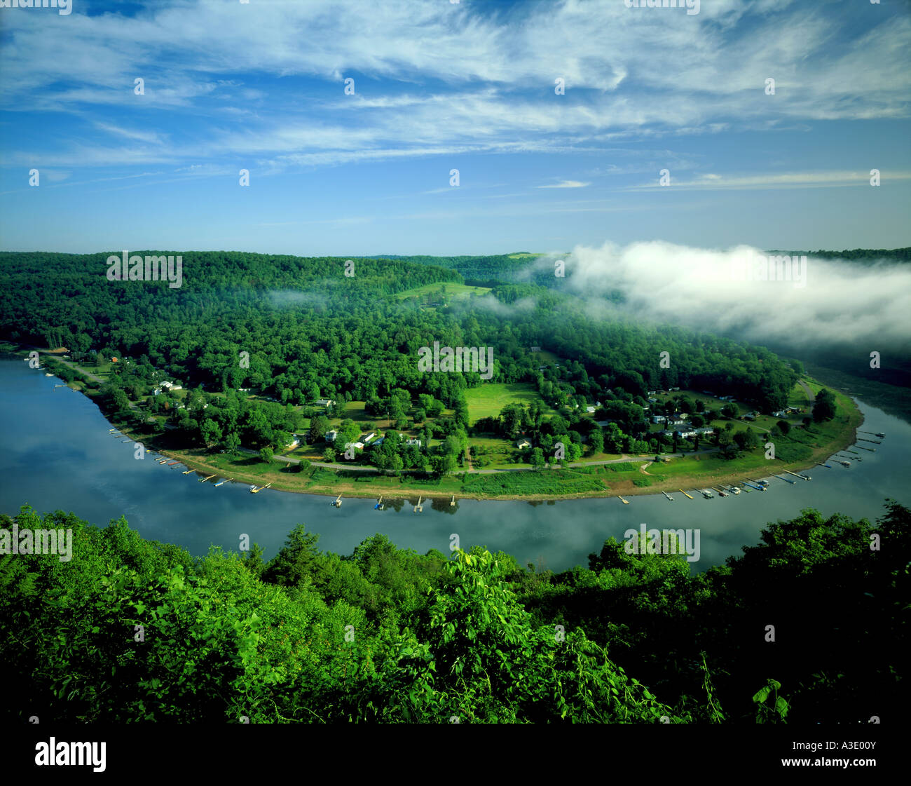 Übersehen von Clarion County Allegheny River in der Nähe von East Brady, Pennsylvania (Armstrong County), USA Stockfoto