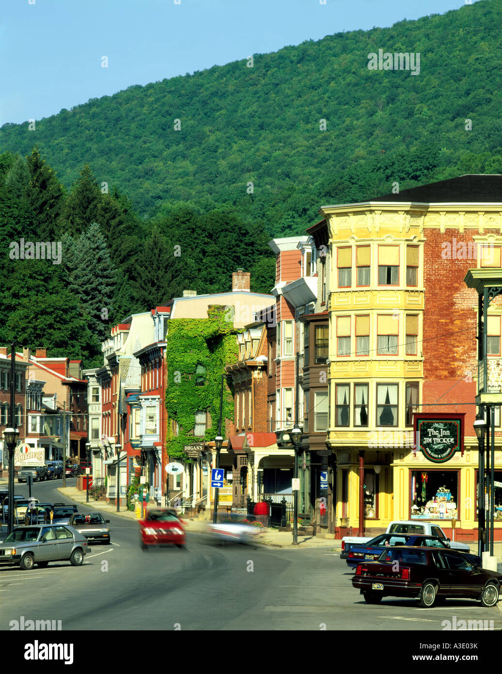 Stadt von Jim Thorpe (benannt nach bekannter 20. Jahrhunderts Athlet) In Pocono Mountains, Pennsylvania (Carbon County), USA Stockfoto