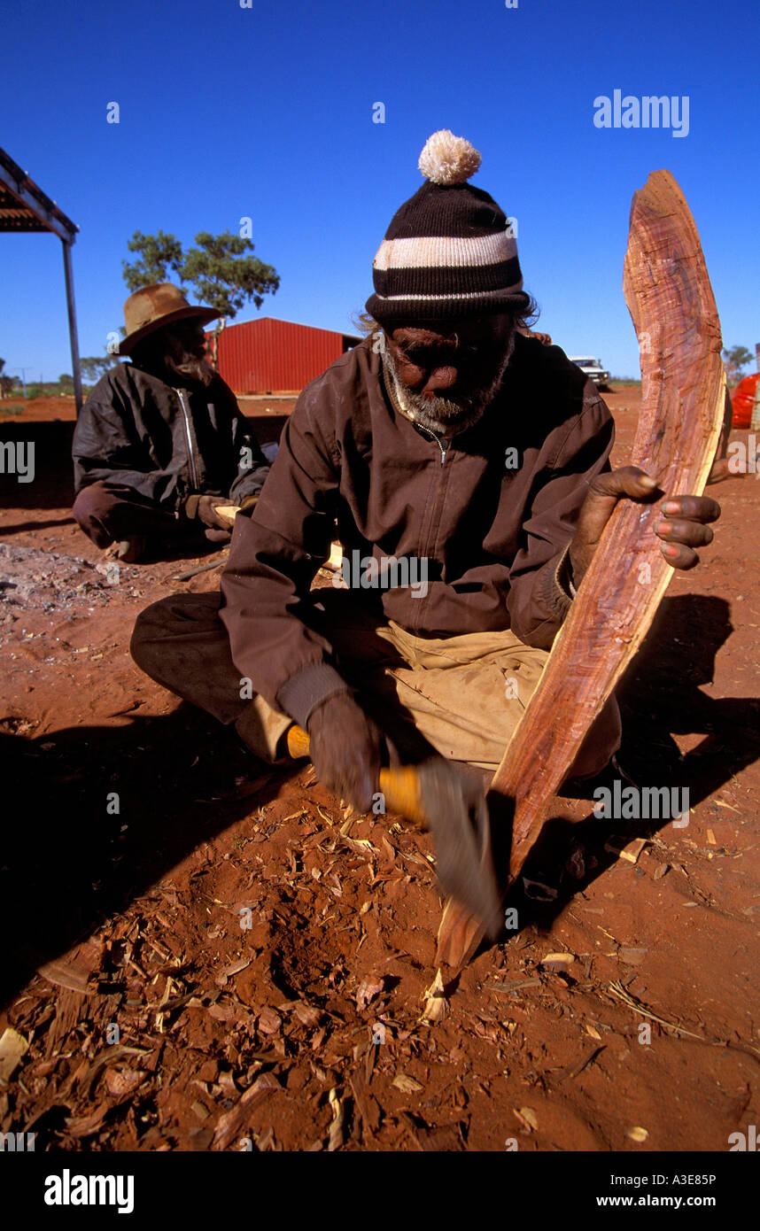 Carving-Bumerang Outback Australien Stockfoto