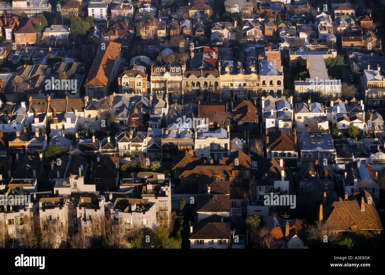 Innenstadt-Terrasse Gehäuse East Melbourne Victoria Australien horizontale Stockfoto