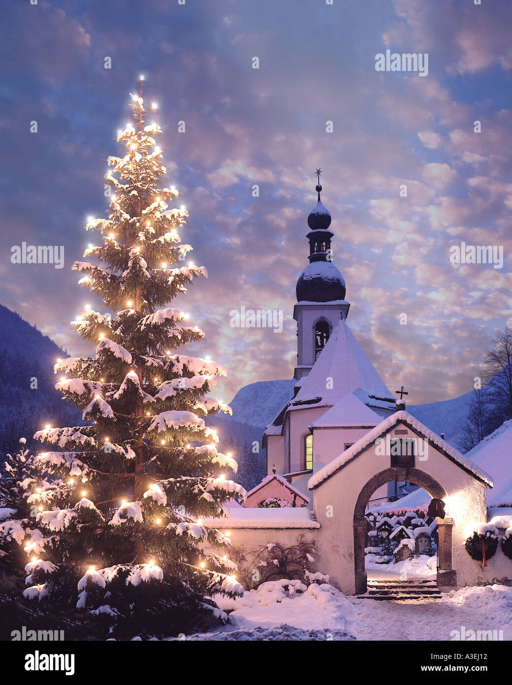 DE - Bayern: Weihnachten in Ramsau Stockfoto