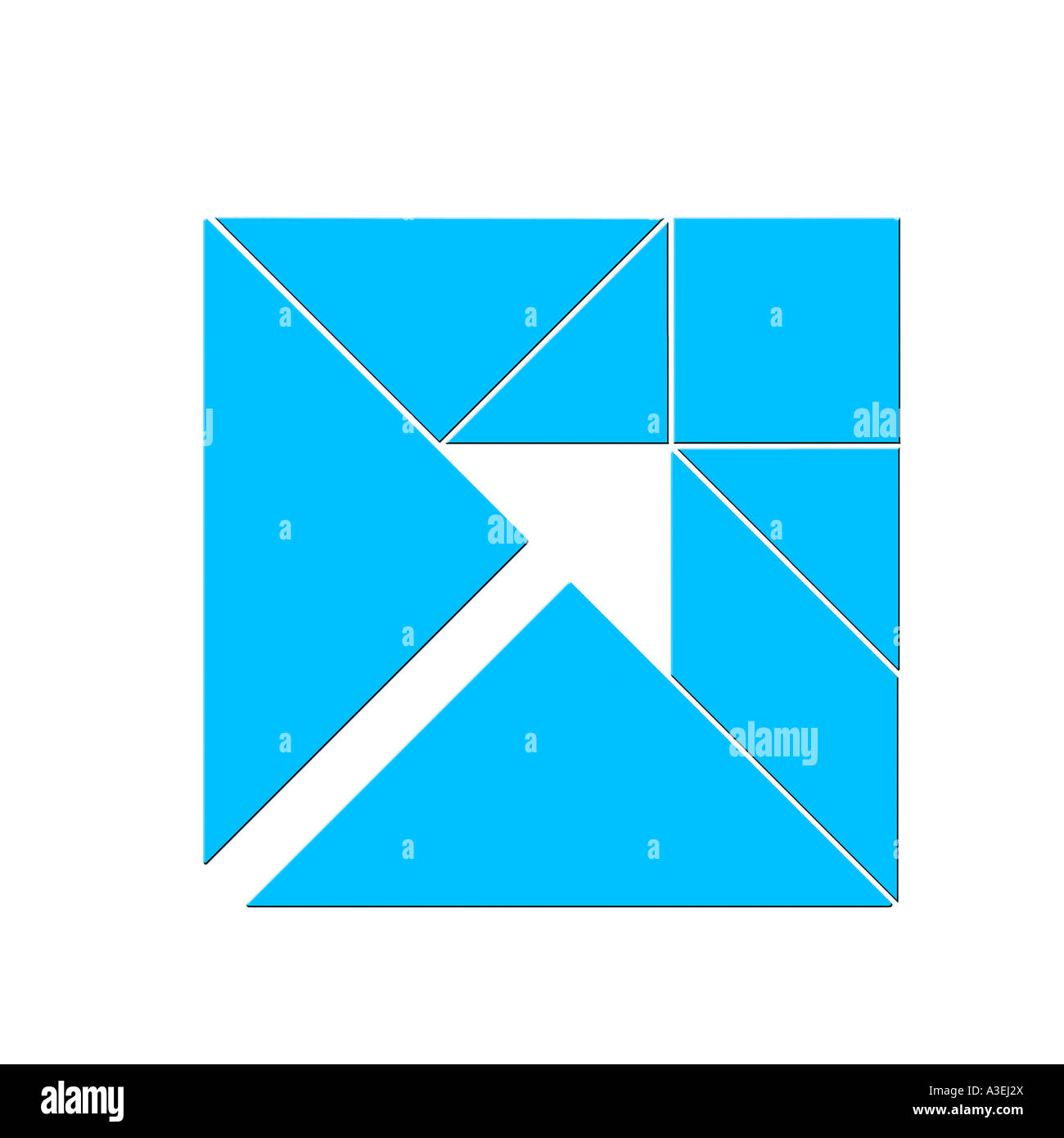 Ein Pfeil von Tangram Stück gemacht Stockfoto