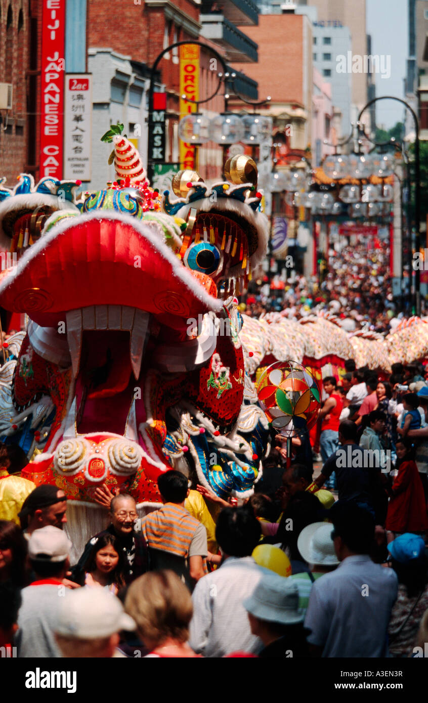 Chinese New Year Prozession Melbourne, Stockfoto
