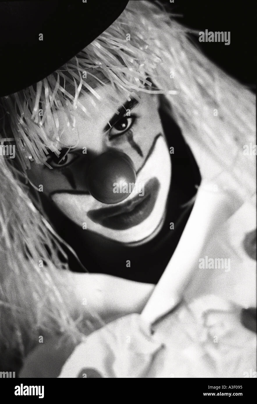 Clown schwarz / weiß Stockfoto