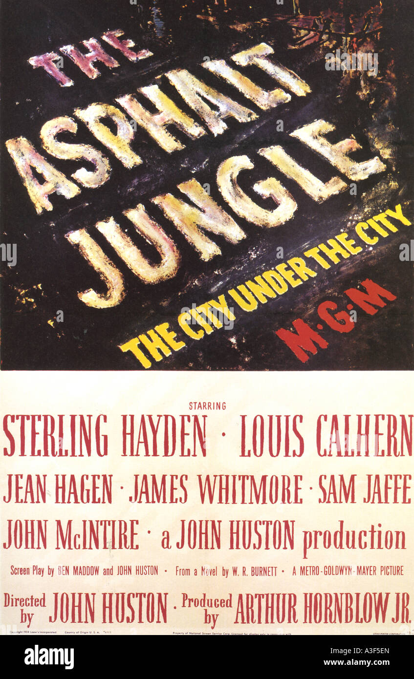 Das ASPHALT-Dschungel-Plakat für 1950 MGM Film Stockfoto