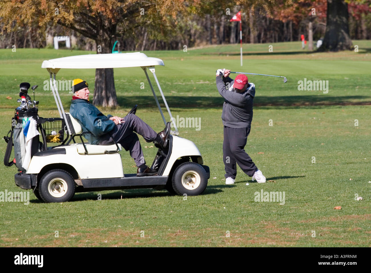 Davenport Iowa USA Golfen auf Kredit Island Park Oktober 2006 Stockfoto