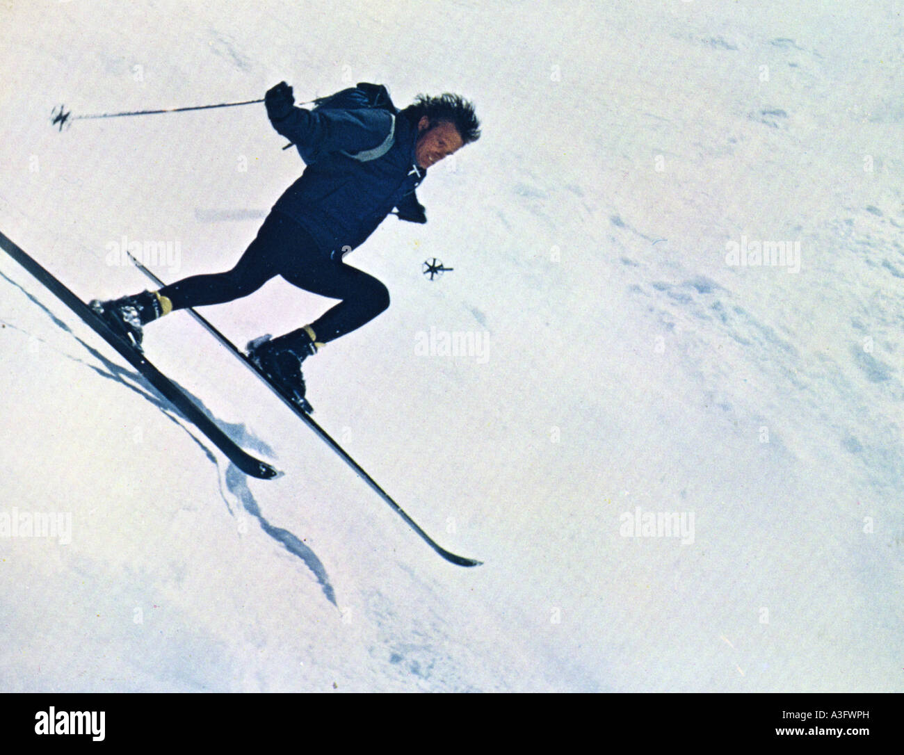 SKI-Jäger-1972-Warner-Film mit Jean Claude Killy Stockfoto