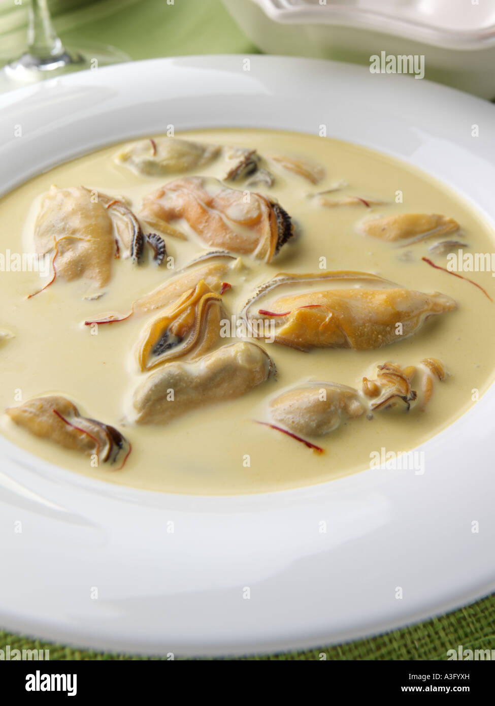 Eine Schüssel mit schottischen Muscheln Suppe redaktionelle Essen Stockfoto