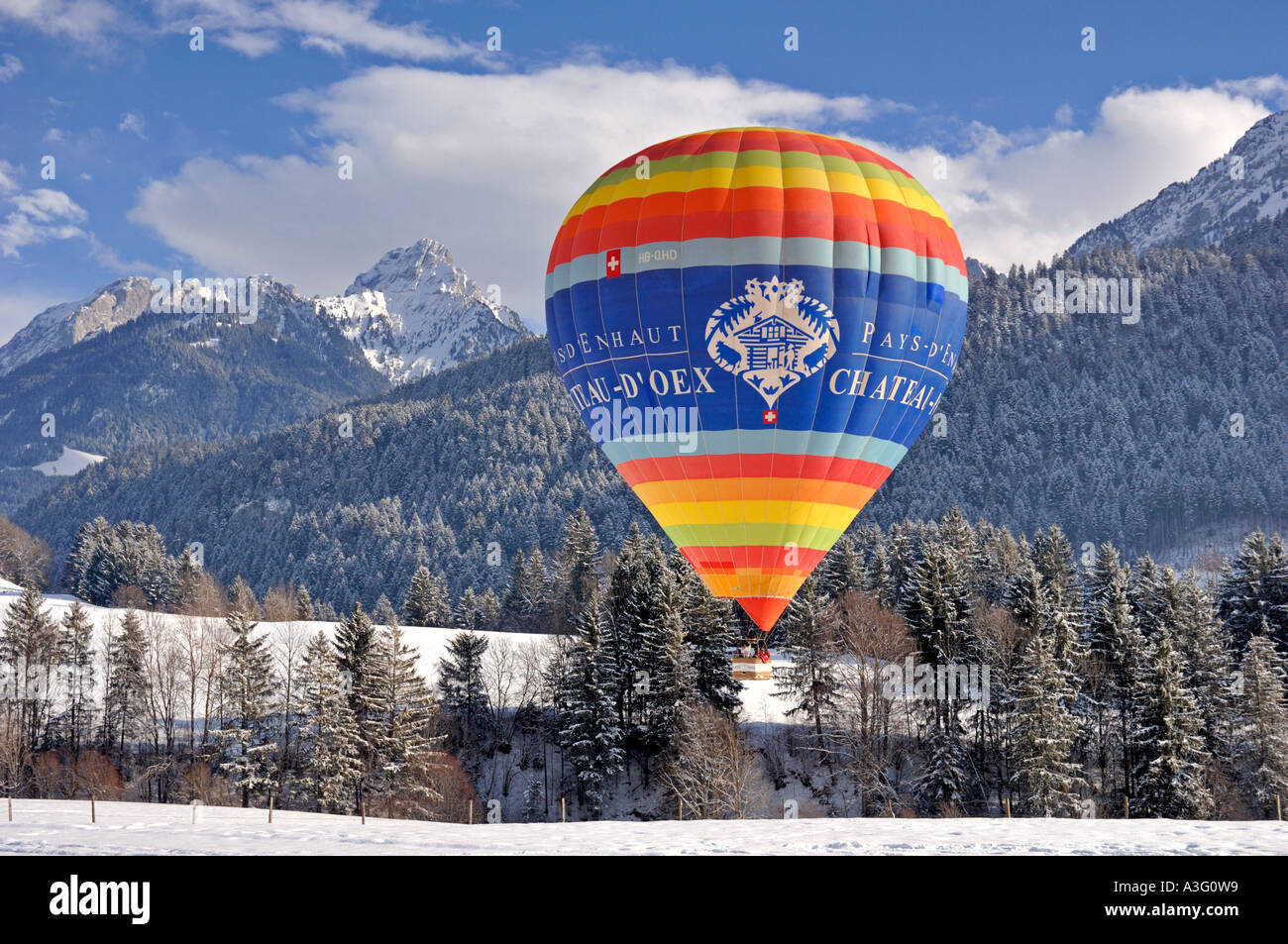 Chateau d ' Oex Hot Air Balloon Festival der Schweiz 2006 Stockfoto