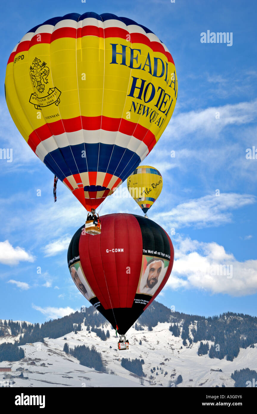 Chateau d ' Oex Hot Air Balloon Festival 2006, Schweiz, Europa Stockfoto