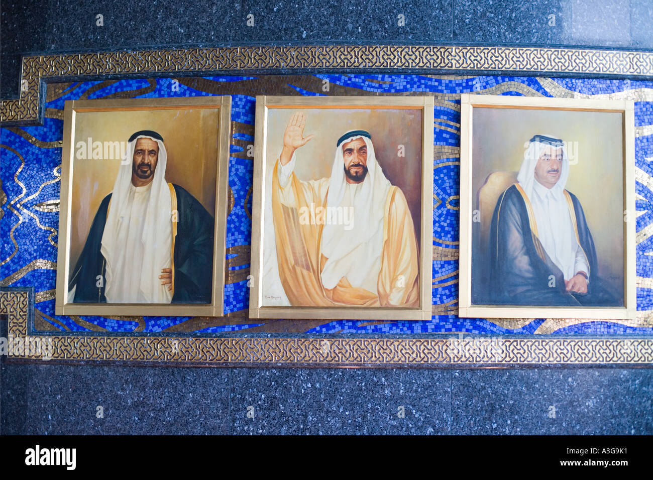 Hotel Burj Al Arab, Dubai, Vereinigte Arabische Emirate - königlichen Familie Portraits Stockfoto