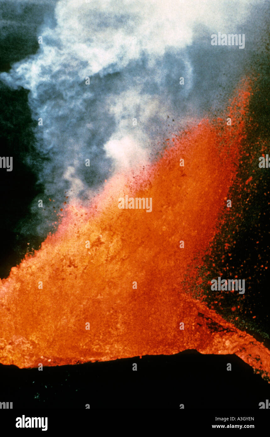 Ausbrechender Lava Kilauea Hawaii Stockfoto