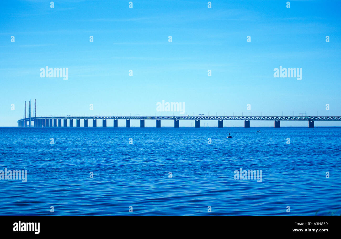 Öresund-Brücke verbinden, Schweden und Dänemark gesehen aus Schweden Stockfoto