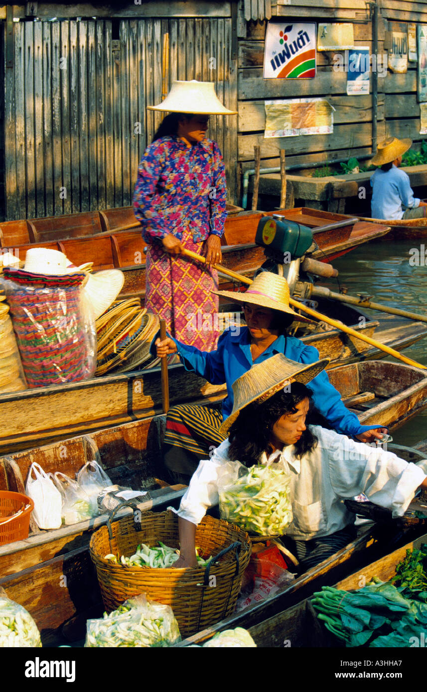 schwimmende Markt Damnoen Saduak Stadt von Bangkok thailand Stockfoto