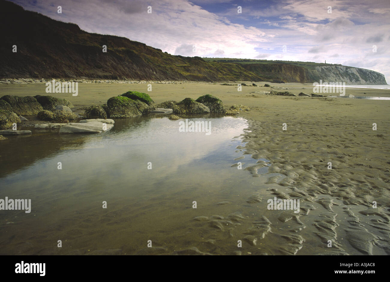 Yaverland Strand bei Ebbe Stockfoto