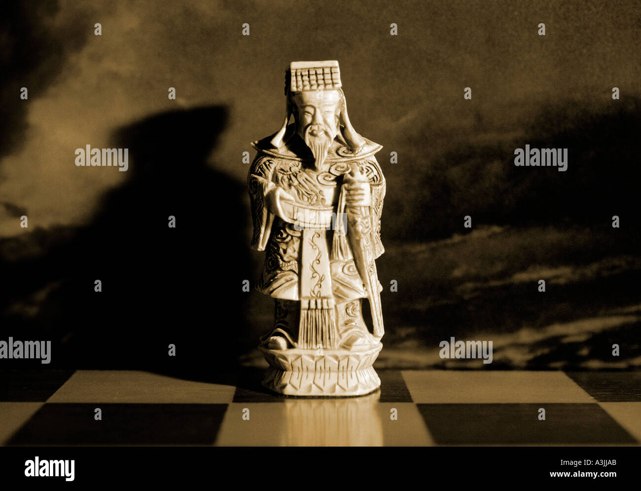 chinesische Schachbrett Symbolik für die chinesische Herausforderung Stockfoto