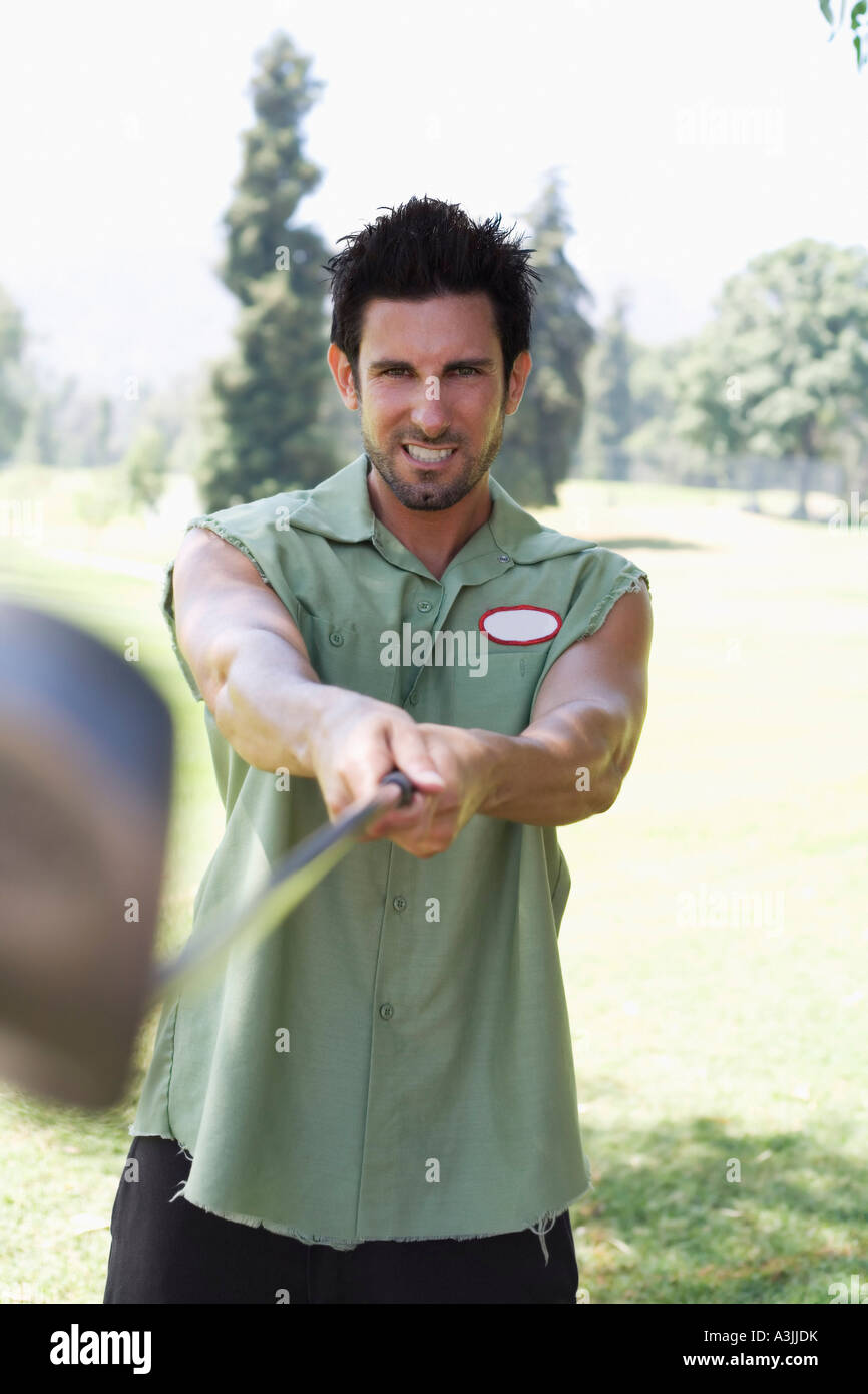 Porträt von Golfer Stockfoto
