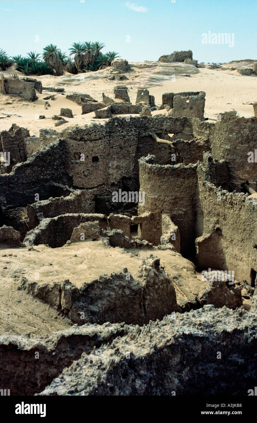 Ruinen der alten Ksar bedeutet befestigte Lager Burg Region Tenere Sahara Wüste niger Stockfoto