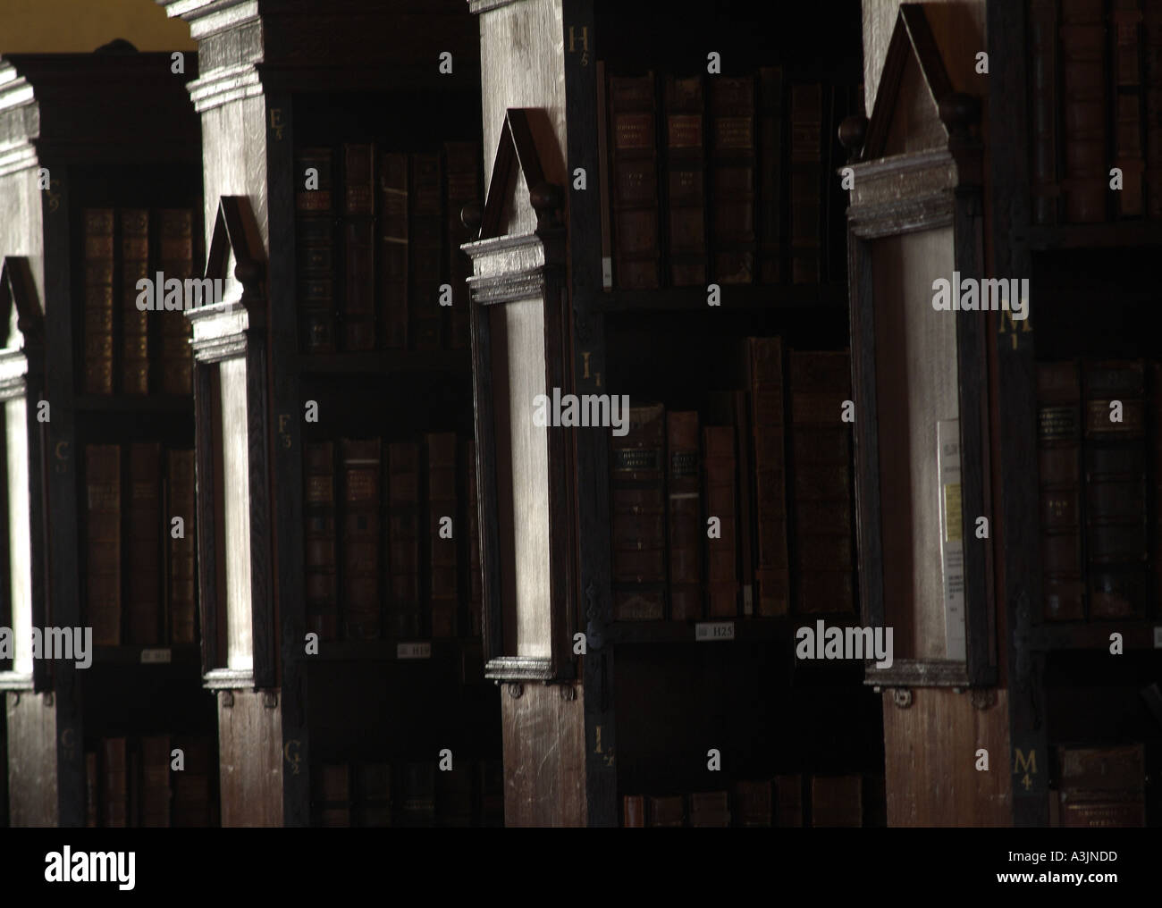 Bücher in der Bodleian Library, Oxford Stockfoto