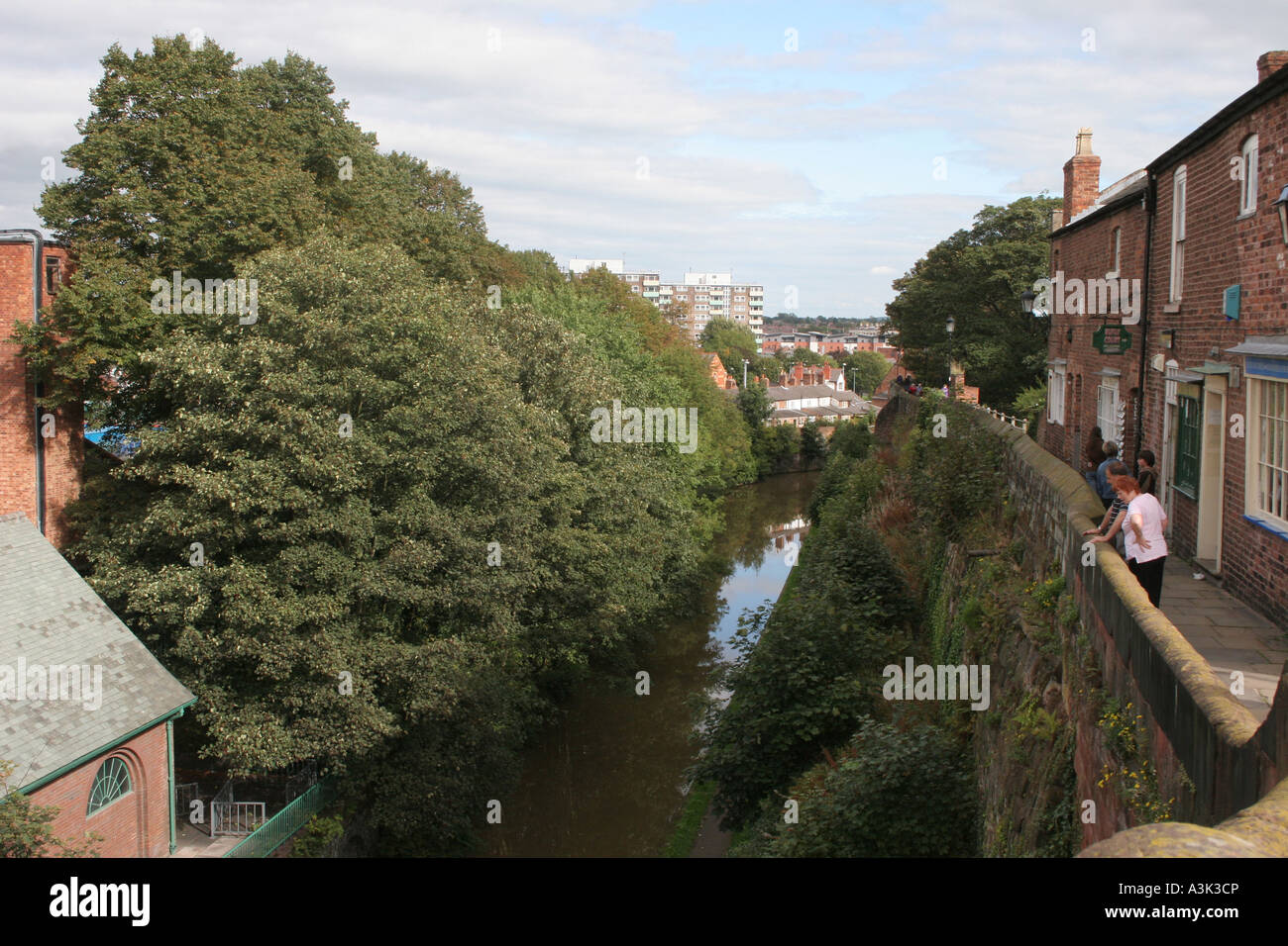 Die Shropshire Union Canal Chester von der Stadtmauer Stockfoto