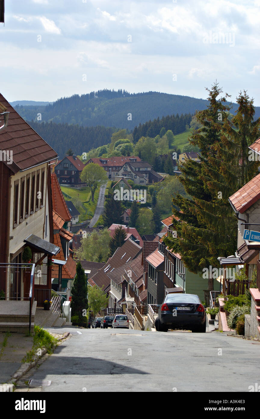 Dorf von Sankt Andreasberg Harz Mittelgebirge senken Sachsen Deutschland Stockfoto