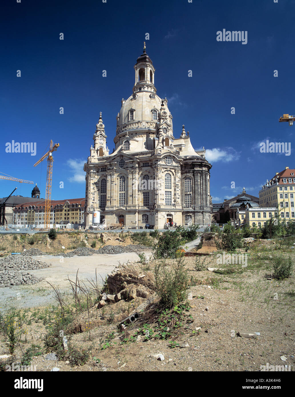 Frauenkirche in Dresden Nach Dem Förderinstitut Und der Fertigstellung Im Jahre 2005 Stockfoto