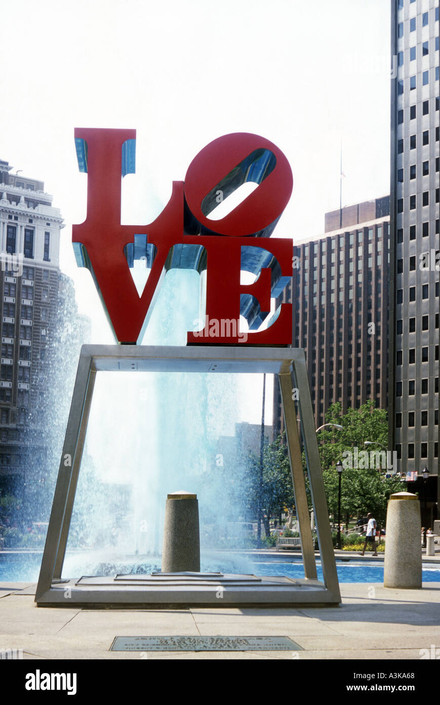 Liebe-Statue in Philadelphia Pennsylvania Stockfoto