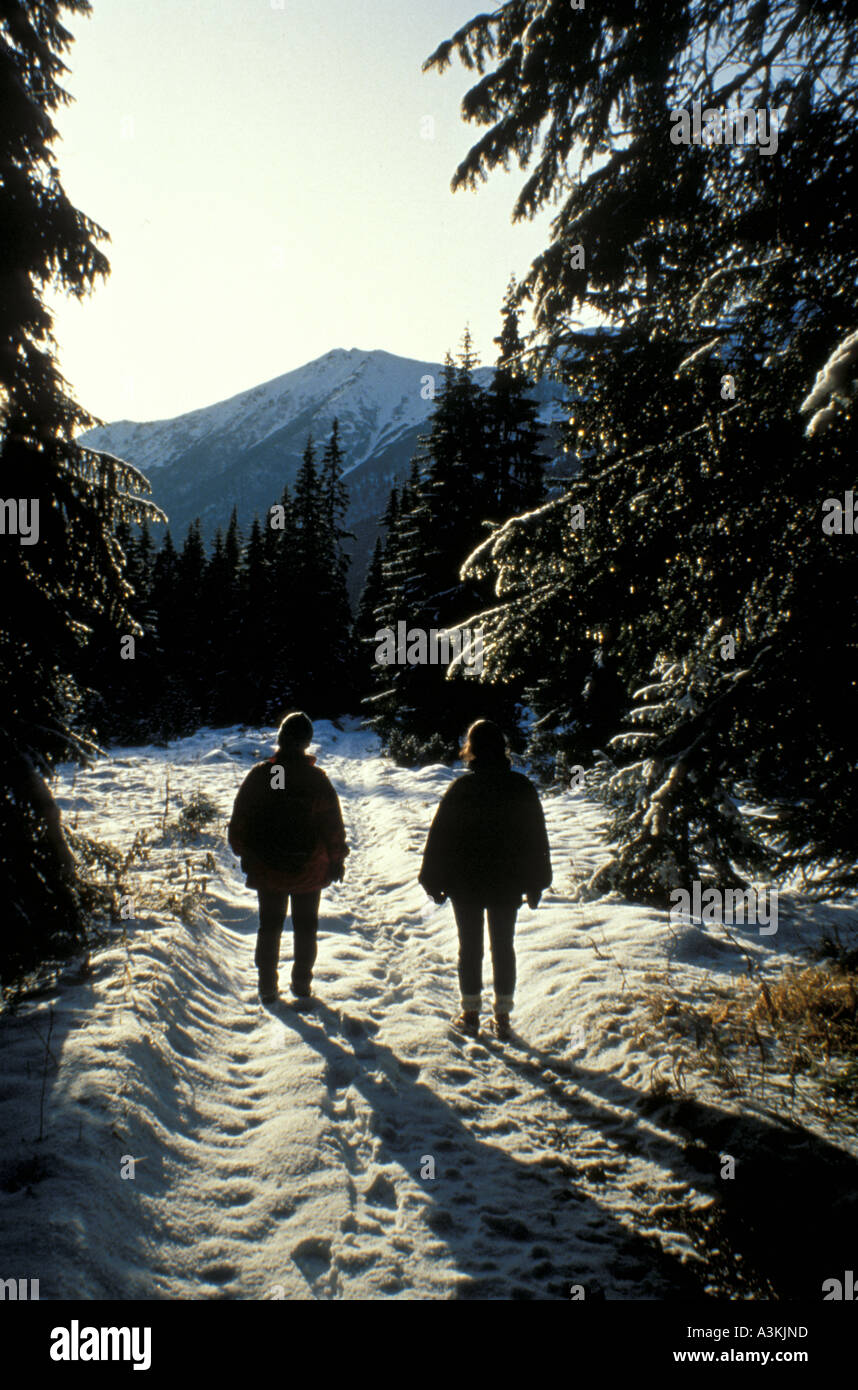 Winterwanderer in der niedrigen Tatra Slowakei Stockfoto