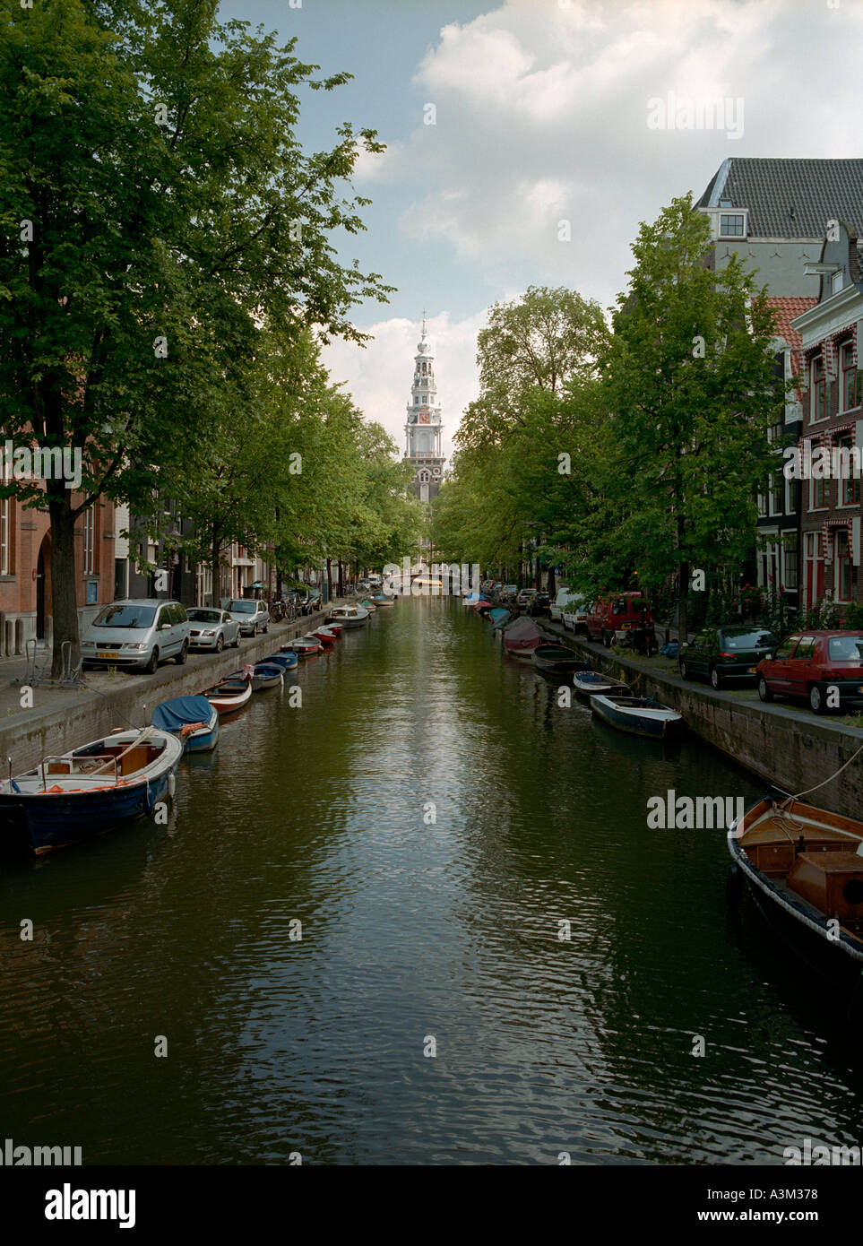 Kanäle von Amsterdam Holland, Niederlande, Europa Stockfoto