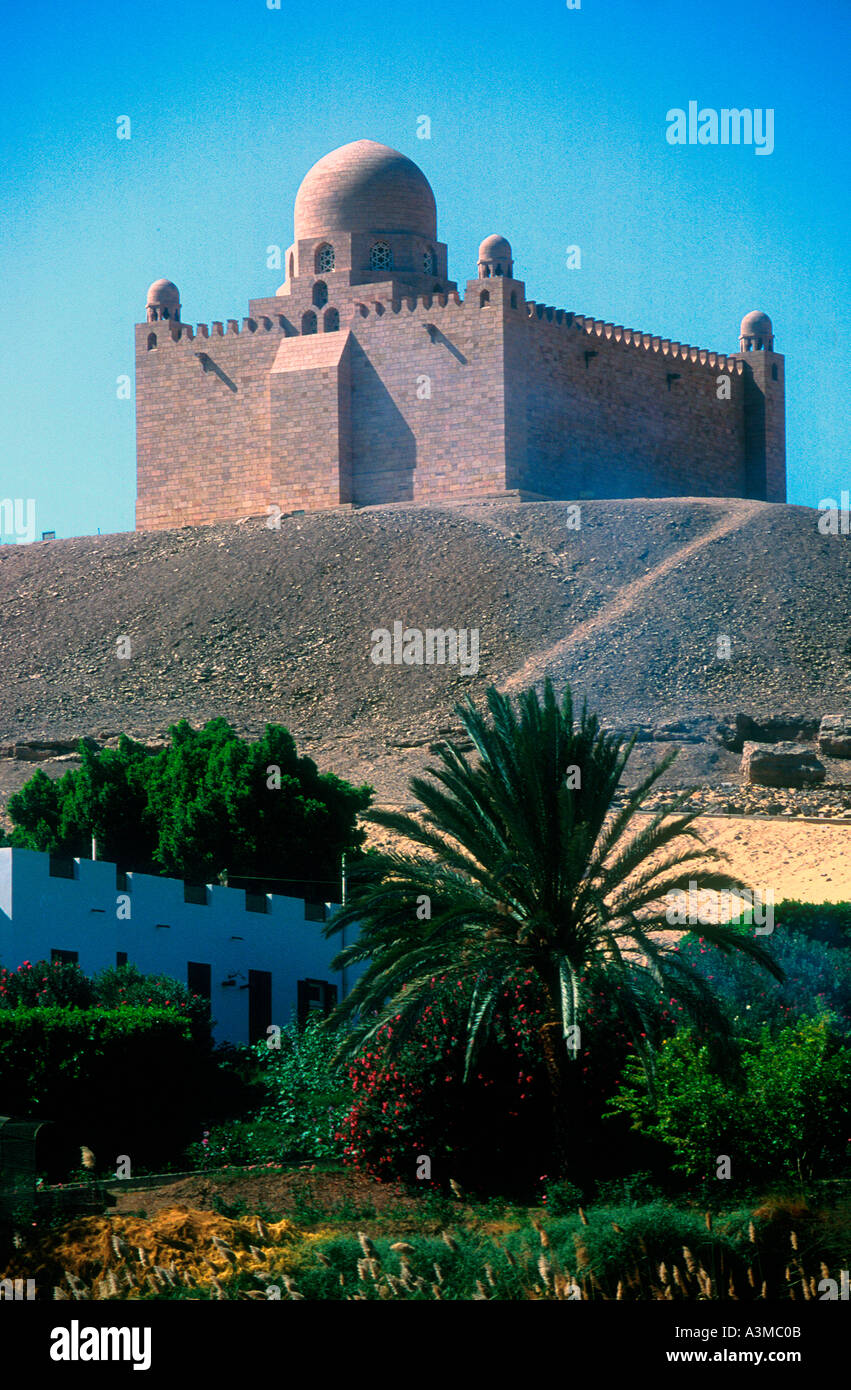 Aga Khan Mausoleum gebaut aus rosa Granit und Marmor Assuan Ägypten Stockfoto