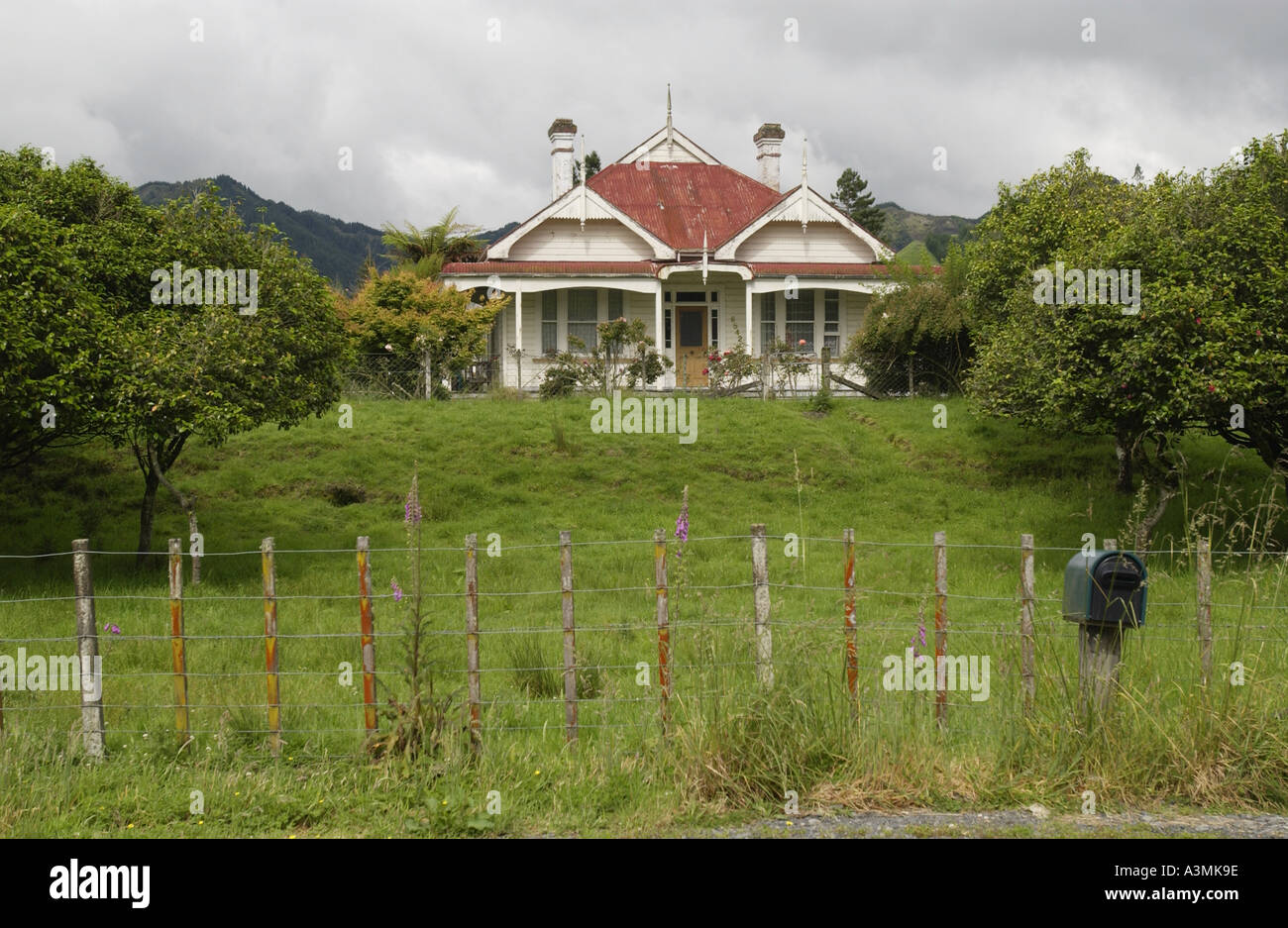 Traditionellen Hof mit Postfach Nordinsel Neuseeland Stockfoto