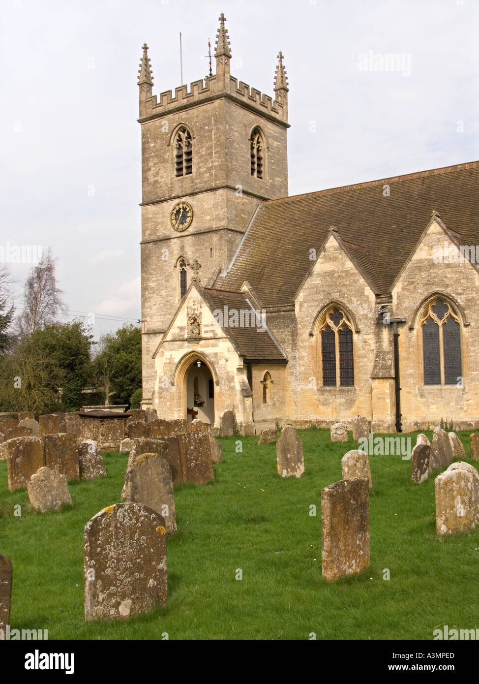 Oxfordshire Bladon in der Nähe von Woodstock St. Martins Kirche letzte Ruhestätte von Sir Winston Churchill Stockfoto
