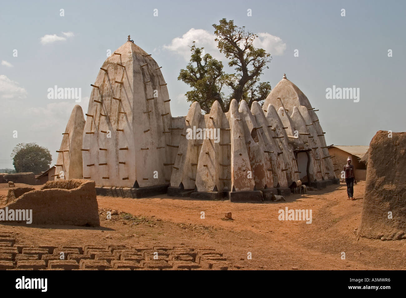 Back View nördlichen Moschee nördlichen Dorf Ghana Westafrika Stockfoto