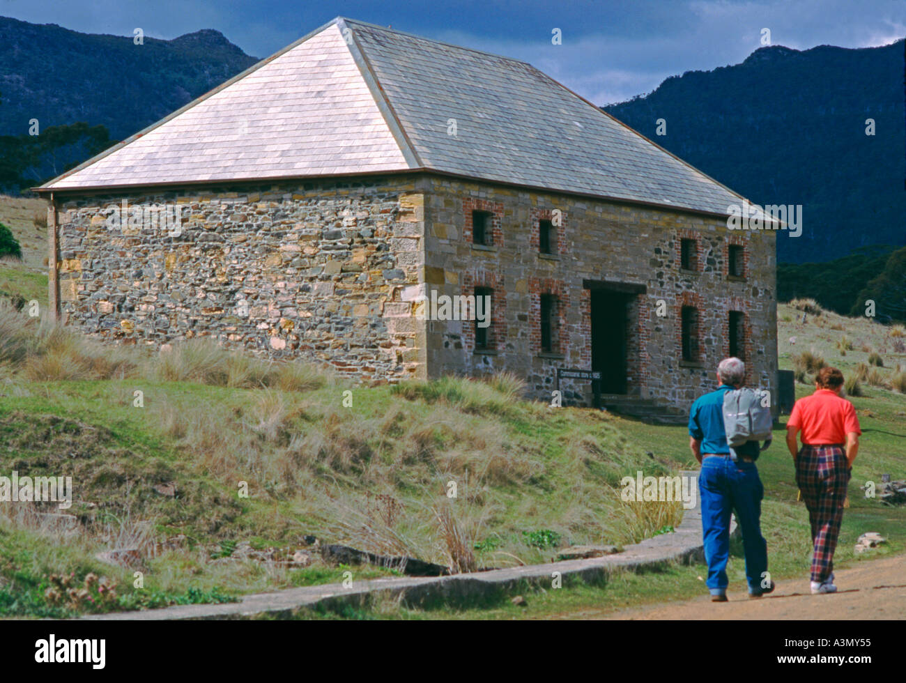 Das Gebäude des Kommissars 1824 wurde auf Maria Island vor der Ostküste Tasmaniens erbaut Stockfoto
