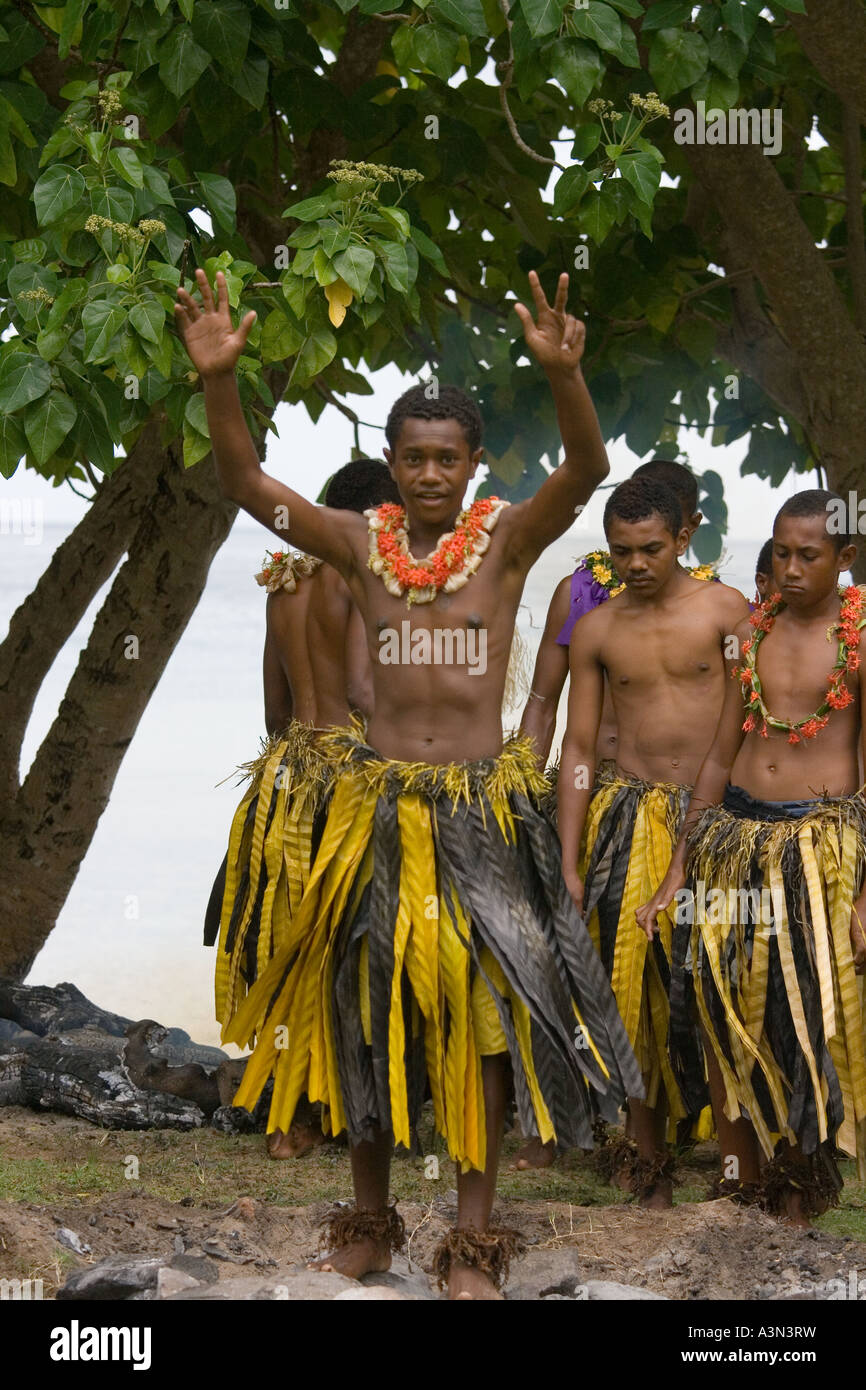 Insel Beqa Hause von Firewalkers Fidschi Melanesien South Pacific Stockfoto