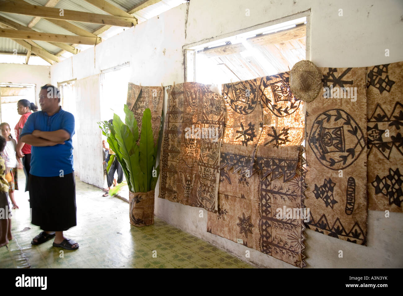 Tapa Tuch Niuatoputapu Tonga Stockfoto