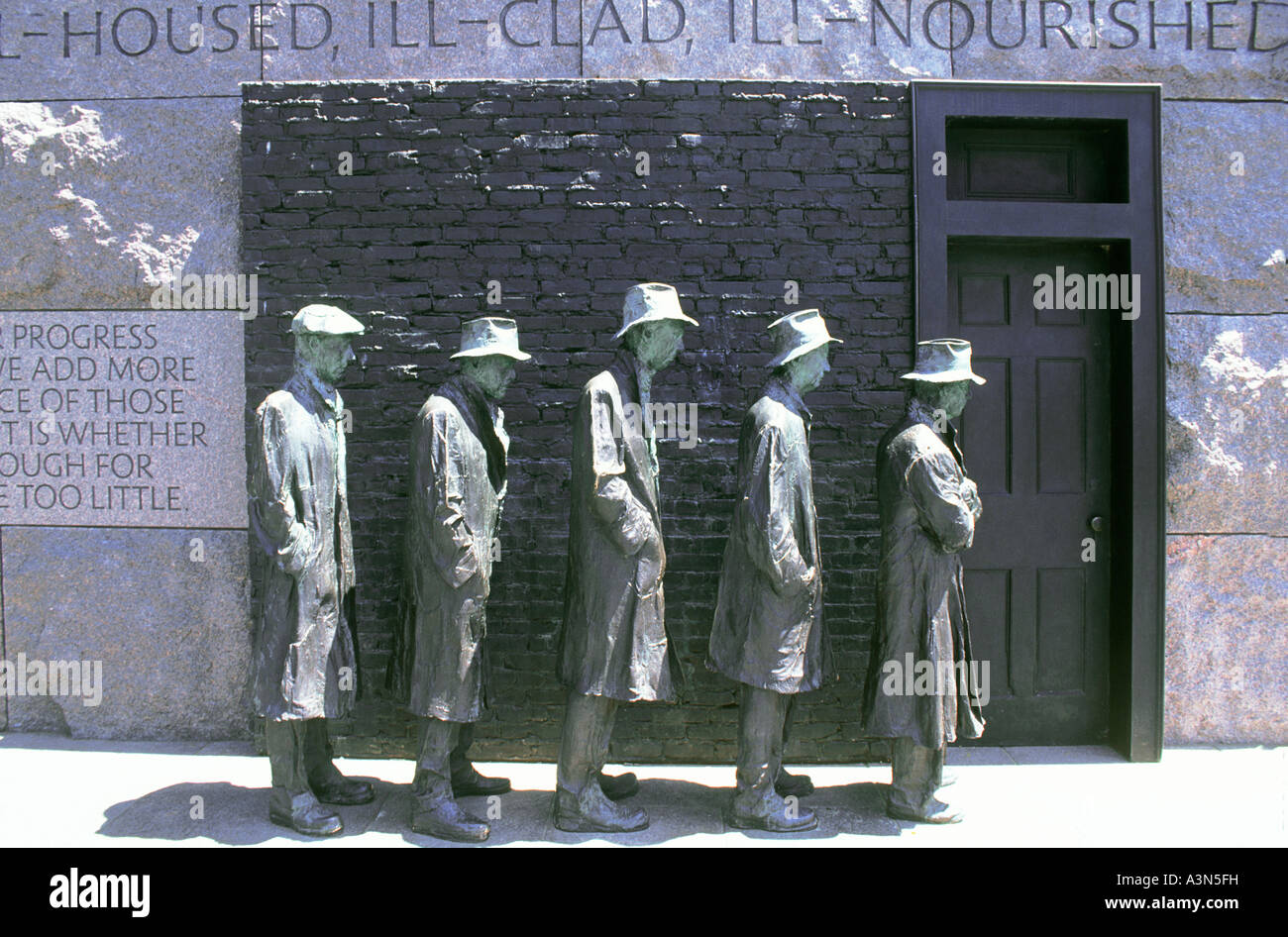 USA-Washington DC Franklin Delano Roosevelt Memorial Sculpture 1930 Hungertuch Stockfoto