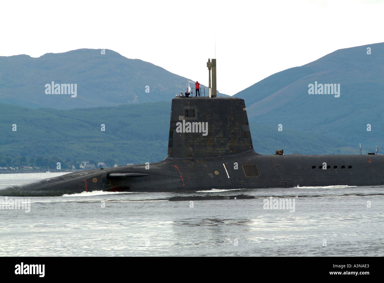 Britische Royal Navy Vanguard-Klasse u-Boot in den Firth of Clyde in der Nähe von Helensburgh Schottland Vereinigtes Königreich Stockfoto