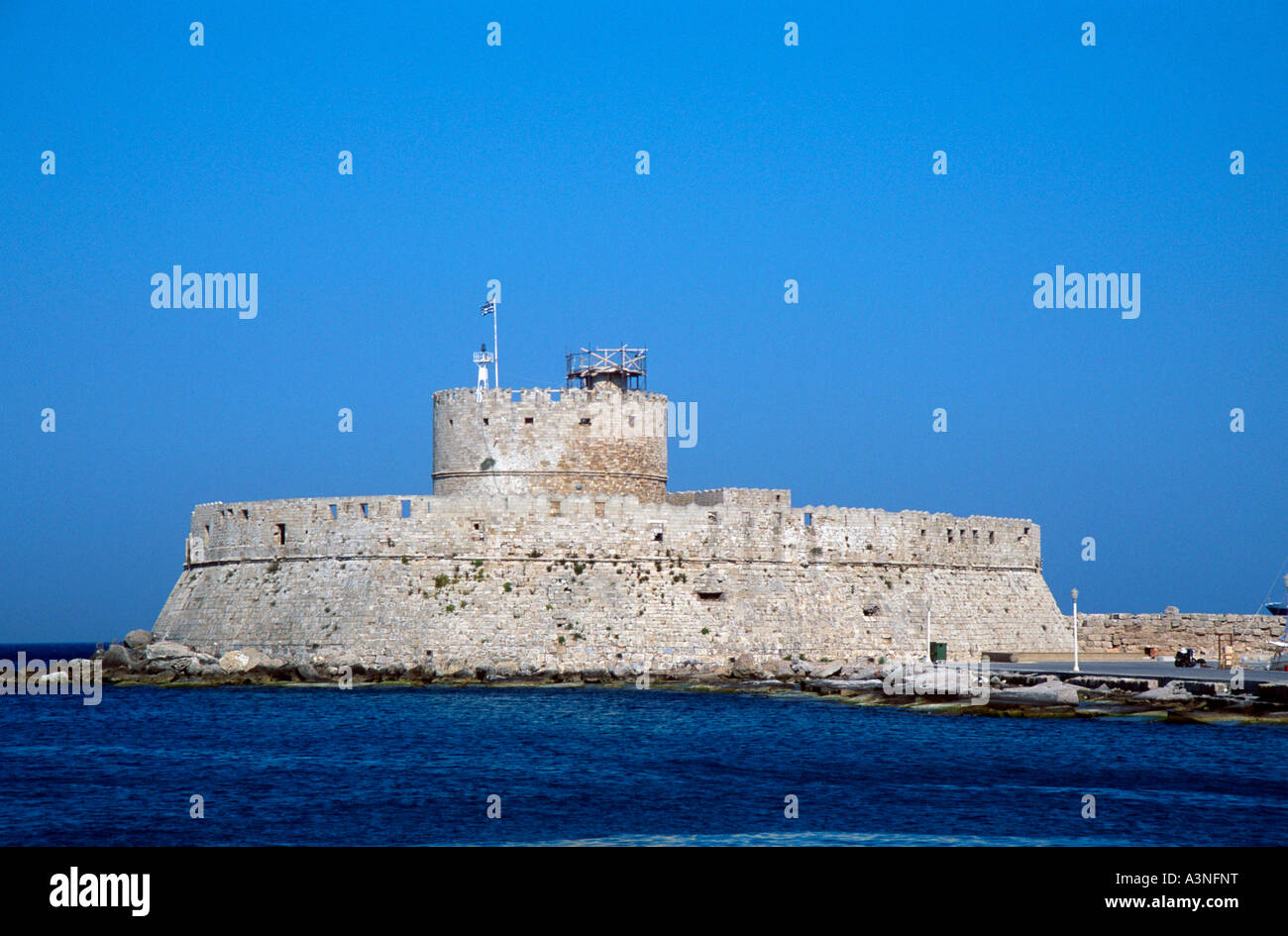 Festung Agios Nikolaos / Rhodos Stockfoto