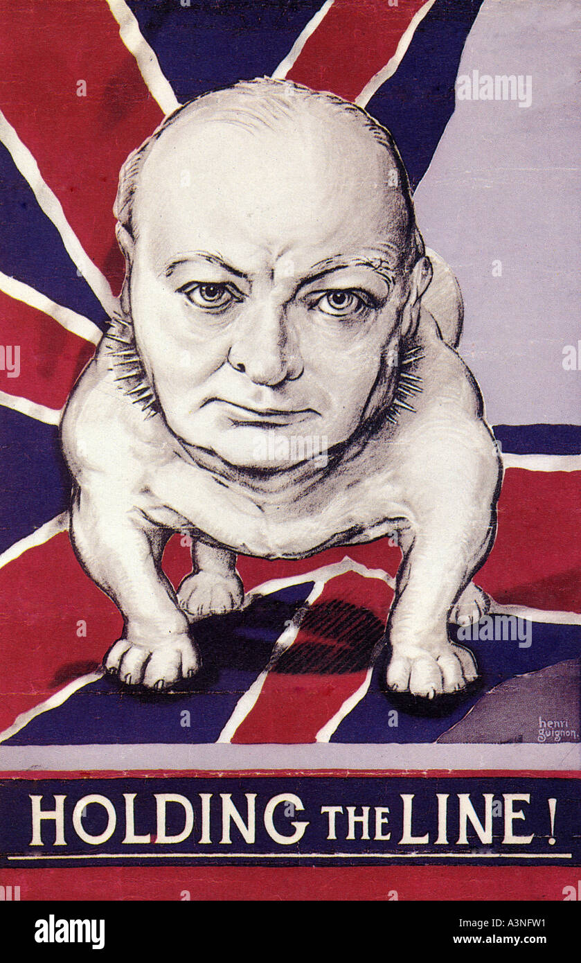 WINSTON CHURCHILL Regierung Cartoon Poster über 1940 entworfen von Henri Guignon Stockfoto