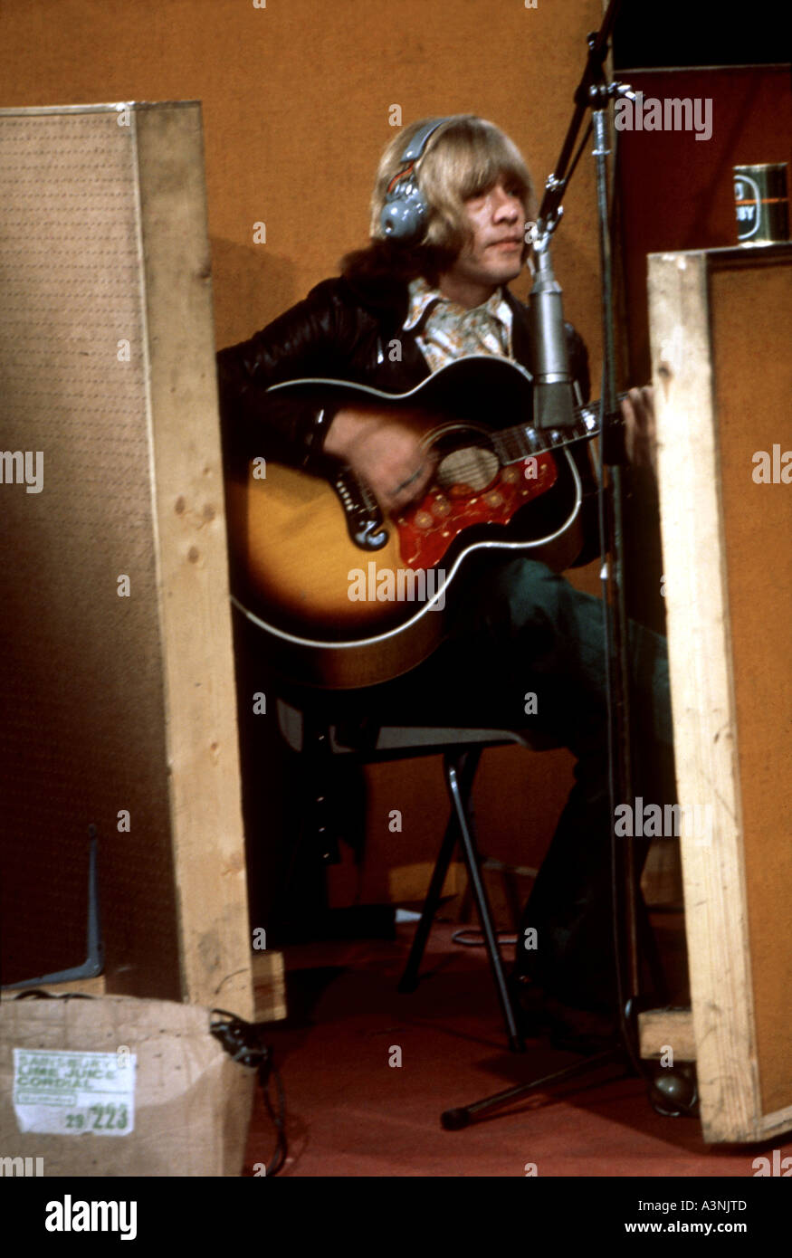ROLLING STONES - Brian Jones Aufnahme Soundtrack für den Film ONE PLUS ONE im Juni 1968.    Foto Tony Gale Stockfoto