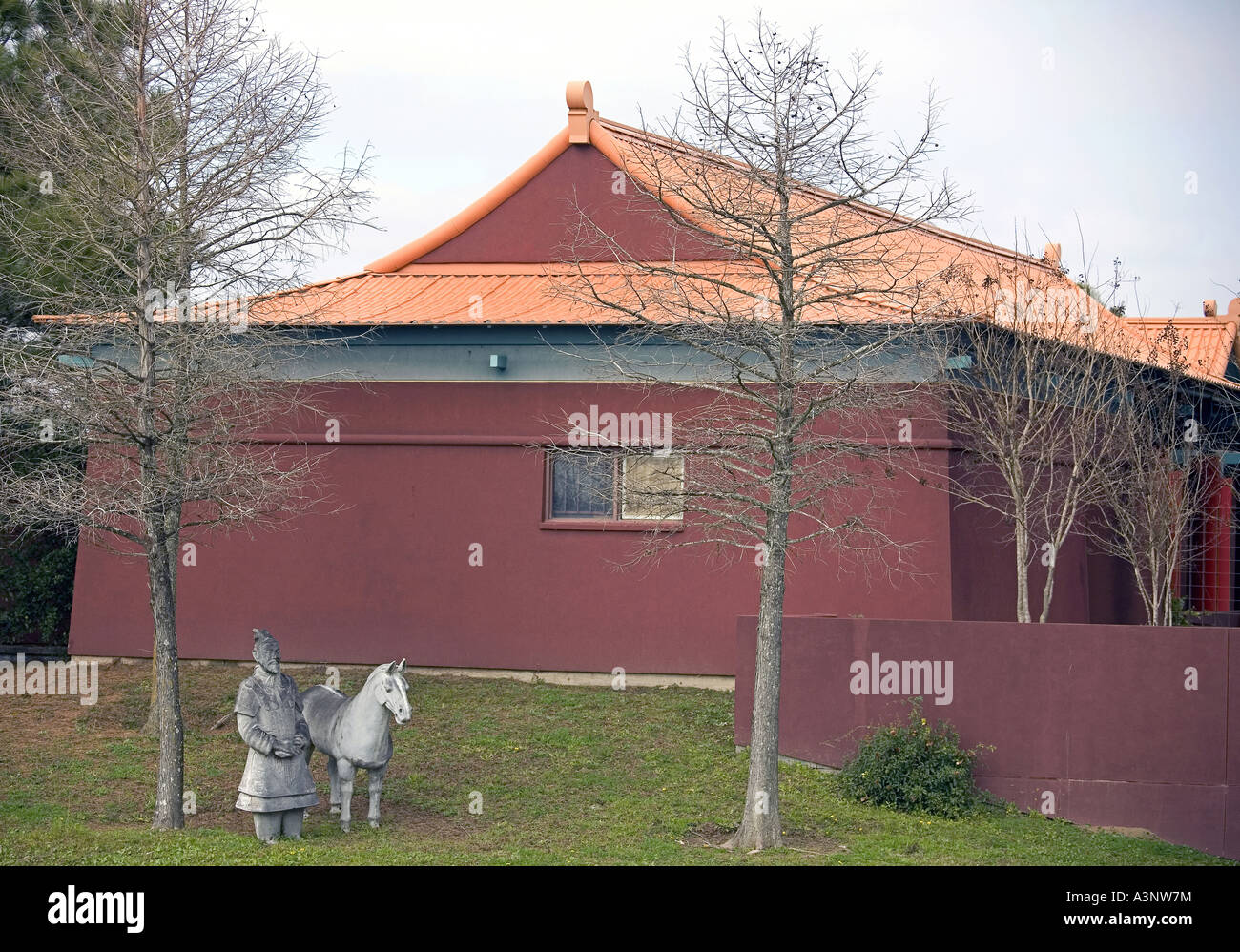 Eingang der verbotenen Gärten in Katy Texas die Repliken von der Terrakotta-Armee des Kaisers Qin Chines birgt Stockfoto